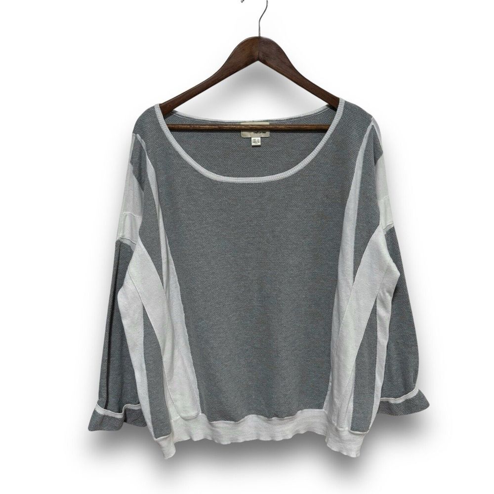 The Korner Women's Open Wide Neck Boxy Fit Sweatshirt Gray Size XL 26 x 25